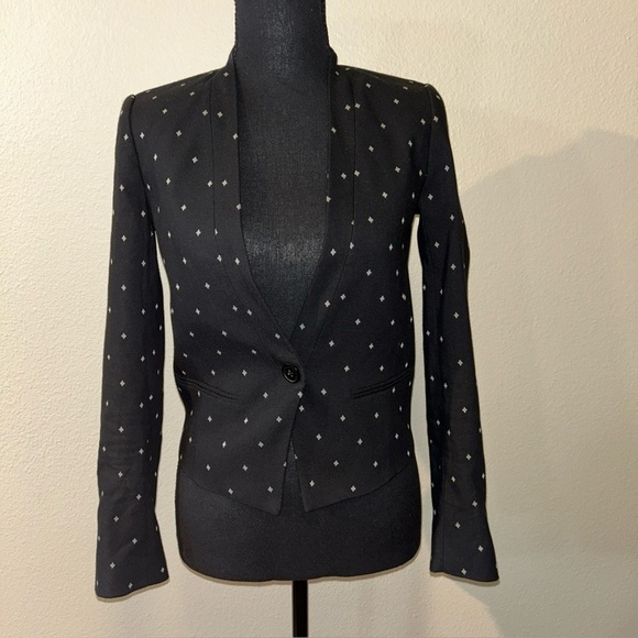 Armani Exchange Black Patterned Women's Blazer Size 0 - Picture 1 of 10